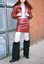 Load image into Gallery viewer, Vinyl Cropped Vegan-leather Jacket