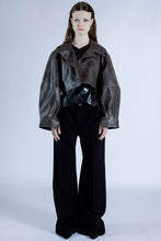 Load image into Gallery viewer, Hazel Patina Cropped Leather Jacket