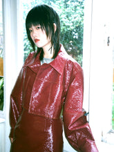 Load image into Gallery viewer, Vinyl Cropped Vegan-leather Jacket