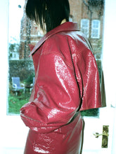 Load image into Gallery viewer, Vinyl Cropped Vegan-leather Jacket