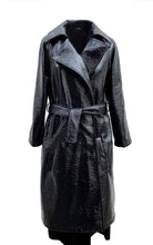 Load image into Gallery viewer, Belted Vegan-leather Trench Coat