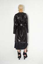 Load image into Gallery viewer, Belted Vegan-leather Trench Coat