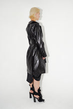 Load image into Gallery viewer, Belted Vegan-leather Trench Coat