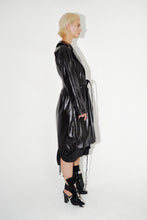 Load image into Gallery viewer, Belted Vegan-leather Trench Coat