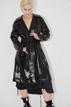 Load image into Gallery viewer, Belted Vegan-leather Trench Coat