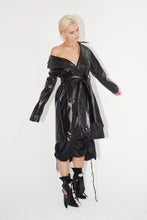 Load image into Gallery viewer, Belted Vegan-leather Trench Coat