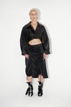 Load image into Gallery viewer, Cropped Vegan Leather Jacket