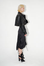 Load image into Gallery viewer, Cropped Vegan Leather Jacket